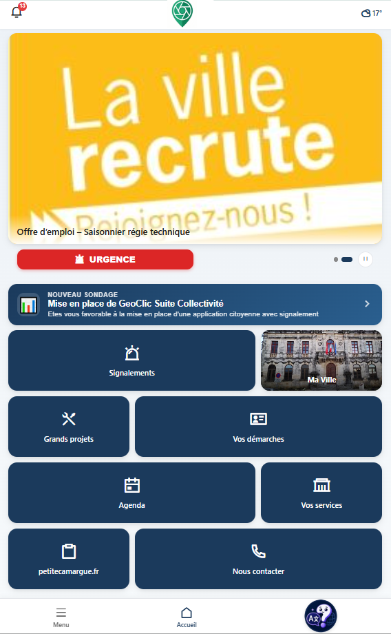 GéoClic City - App mobile citoyenne avec notifications, sondages et assistant IA