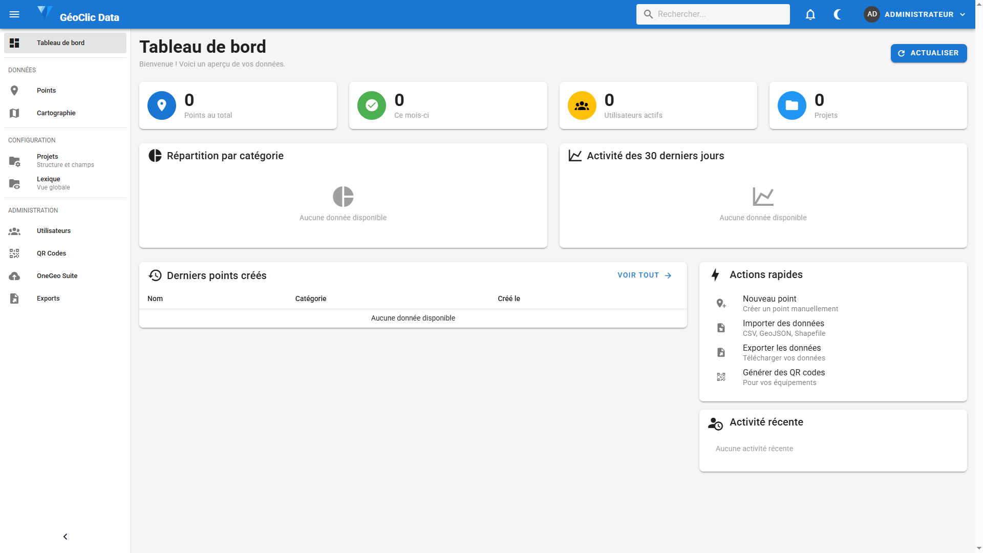 GéoClic Data - Administration