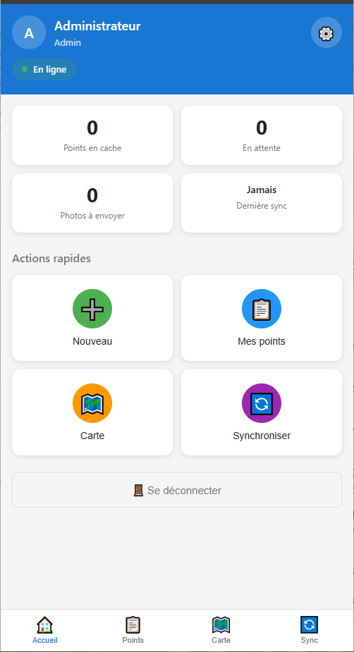 Mobile PWA - Relevé terrain