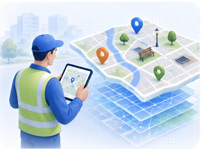 Illustration de la cartographie SIG et du relevé terrain dans GéoClic